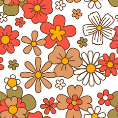 Flower seamless pattern, blooming botany print