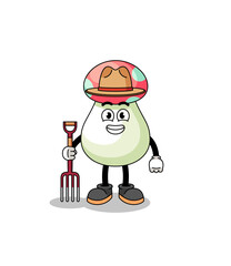 Cartoon mascot of mushroom farmer