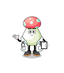 Cartoon mascot of mushroom doctor