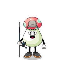 Mascot Illustration of mushroom fisherman