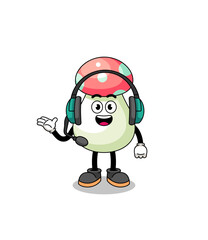 Mascot Illustration of mushroom as a customer services