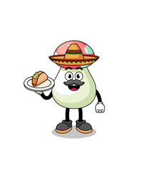 Character cartoon of mushroom as a mexican chef