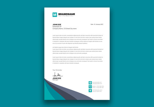 Blue Color Letterhead Design Template