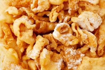 cookies in powdered sugar, food background