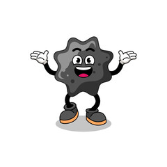 ink cartoon searching with happy gesture