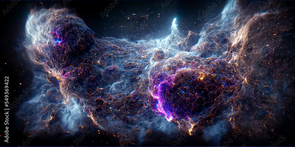 Canvas Prints nebula and galaxies in space 3d