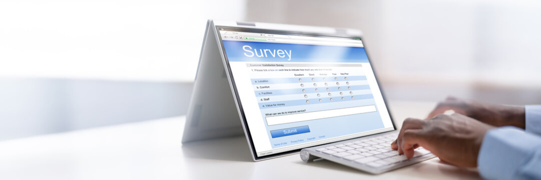 Businessperson Filling Online Survey Form
