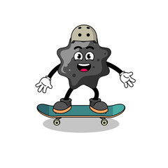 ink mascot playing a skateboard