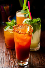 tasty cocktails in the bar