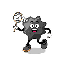 Cartoon of ink catching a butterfly