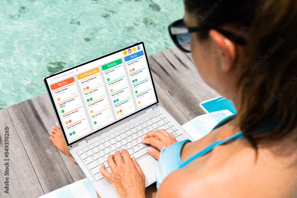 Poster kanban project schedule management software app