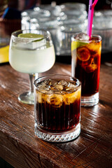 tasty cocktails in the bar