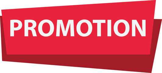promotion offer banner icon on white background. red banner promotion. flat style.