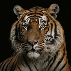 Tiger Face Close Up Portrait - AI illustration 05