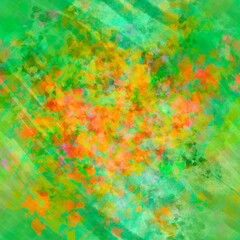 Abstract blurred paint pattern of random mixed chaotic geometric spots, blots and splashes