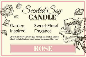 Scented soy candle with rose fragrance banner