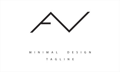 AV or VA Minimal Logo Design Vector Art Illustration