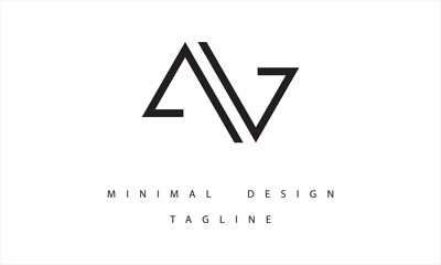 AV or VA Minimal Logo Design Vector Art Illustration