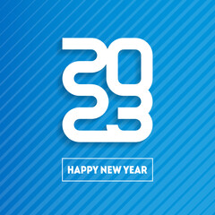 Cover of business diary for 20 23. Design template. Greeting card with halftone gradient. Happy New Year 2023.
