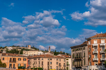 Fototapeta na wymiar Landscape of Verona city in Italy on a summer day