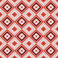 Red Ethnic Seamless Pattern, Abstract, Background, Vector, Illustration, Red flower, Ethnic, Geometric ethnic oriental pattern traditional design.
