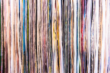 High-quality photo stack of old vinyl records.