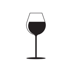 Wine glass icon in trendy flat design