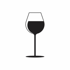 Wine glass icon in trendy flat design