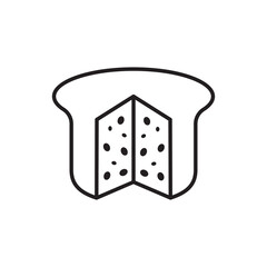 Panettone bread line icon. linear style sign for mobile concept and web design. Sweet bread outline icon