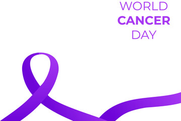 world cancer day purple ribbon
