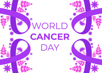 world cancer day purple ribbon
