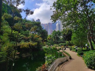  Beautiful view of Hong Kong Park.
