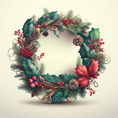 Fototapeta na wymiar Christmas Wreath No. 13