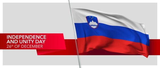 Slovenia independence day vector banner, greeting card.