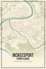 Obraz premium Retro US city map of Mckeesport, Pennsylvania. Vintage street map.