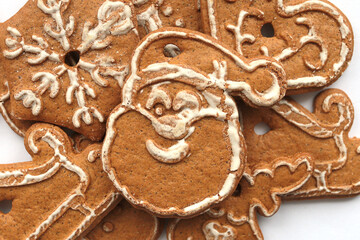 Set of christmas gingerbread isolated on white background