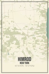 Retro US city map of Himrod, New York. Vintage street map.