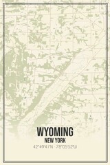 Retro US city map of Wyoming, New York. Vintage street map.
