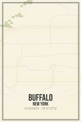 Retro US city map of Buffalo, New York. Vintage street map.
