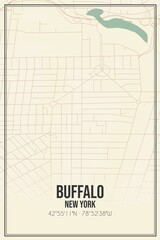 Retro US city map of Buffalo, New York. Vintage street map.