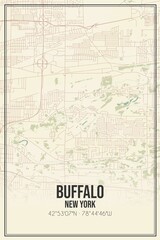 Fototapeta na wymiar Retro US city map of Buffalo, New York. Vintage street map.