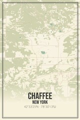 Retro US city map of Chaffee, New York. Vintage street map.