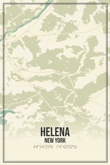 Retro US city map of Helena, New York. Vintage street map.