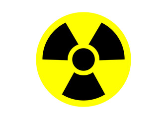 Radioactive sign isolated on white. Hazard symbol