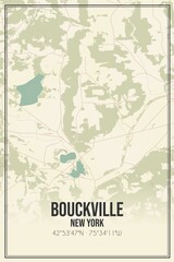 Retro US city map of Bouckville, New York. Vintage street map.