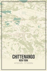 Retro US city map of Chittenango, New York. Vintage street map.