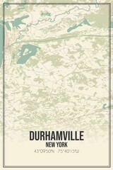 Retro US city map of Durhamville, New York. Vintage street map.