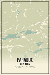 Retro US city map of Paradox, New York. Vintage street map.