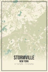 Obraz premium Retro US city map of Stormville, New York. Vintage street map.