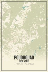 Retro US city map of Poughquag, New York. Vintage street map.